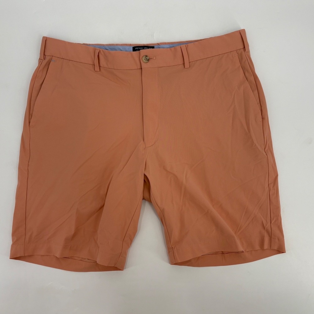 Peter Millar Crown Crafted Mens 36 Golf Shorts Salmon Pink Performance Coral